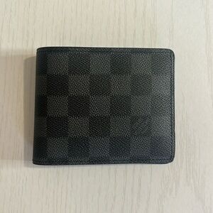 Louis Vuitton Black and Grey Checkerboard Wallet